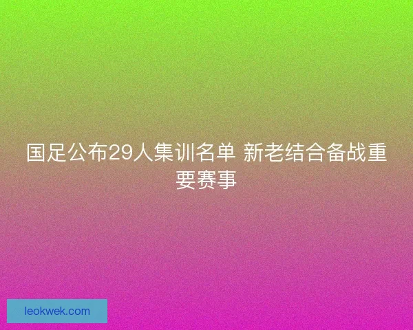 国足公布29人集训名单 新老结合备战重要赛事